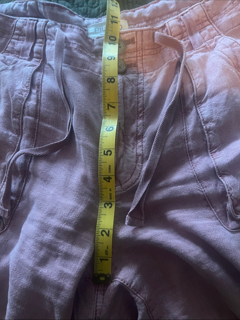 Pilcro/Anthropologie linen blend Rose Pink Denim Pants with - Picture 7 of 13